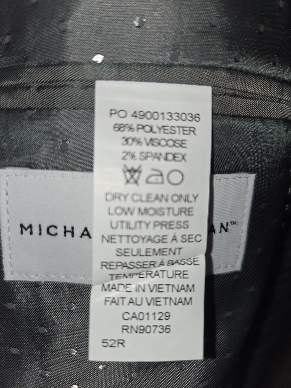 Michael Kors Men's Charcoal Gray Dotted Blazer Jacket